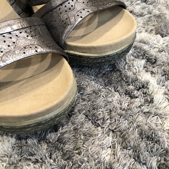 Umberto Raffini oceanic Wedge sandals size 41 Metallic Silver Open Toe Leather - Picture 8 of 8